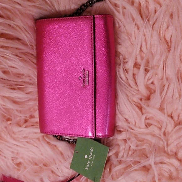 kate spade Handbags - ♠️NWT KATE SPADE CAMERON STREET METALLIC PINK CAMI SMALL CROSSBODY HANDBAG 👜 💖